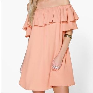 “Off The Shoulder” Woven Dress